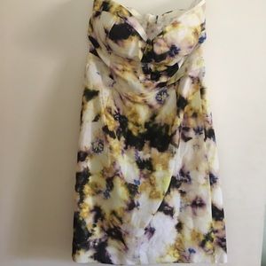 Strapless Floral J. Crew silk and linen dress